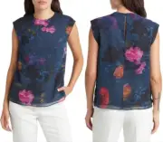 TED BAKER LONDON Audriee FLORAL PRINT SLEEVELESS Blouse Top TED 1 US 0-2 XS NWT