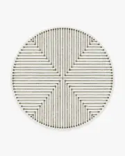 245' Round | Machine Washable Runner Rug | Kid & Pet Friendly | Indoor Rug | Jonathan Adler Inkdrop Camel & Ivory Rug | Ruggable