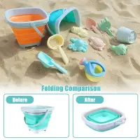 在飛比找蝦皮購物優惠-沙灘玩具兒童沙坑玩具帶折疊桶和鏟子沙灘套裝沙灘沙玩具帶動物沙