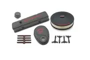 Proform Engine Dress-Up KitBlack Crinkle Suit SB Chev With Logo & Bowtie