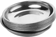 KOCKSHION 10pcs Stainless Steel Ketchup Dishes and Snack Plates Metal Saucers for Dipping Sauces Seasoning and Appetizers for Outdoor Dining and Picnics