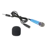 Mini Microphone Portable Vocal Microphone Blue for Singing 1Pcs