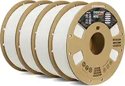 OVERTURE PETG Filament 1.75mm, Strong & Durable PETG 3D Printer Filament, High Impact Resistance, Low Shrinkage, 4kg Spool (8.8lbs), Cardboard Spool, Dimensional Accuracy ±0.02mm (White*4)
