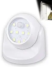 Wireless Battery-Powered Motion Sensor LED Light – IP65 Waterproof, 360° Adjustable Outdoor Wall Spotlight – 2 Pack for Garden, Patio, Driveway Lighting(White-1pc)