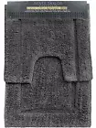 2pc Renee Taylor Tufted Bath/Contour Mat Set Cotton 2200GSM Toilet/Shower Nickel