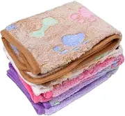 JOINPAYA 4pcs Reversible Pet Blanket Soft Fleece Dog Cat Sleep Mat Cozy Paw Pattern Year Comfort for Indoor Use for Sofa Bed Pet Cage