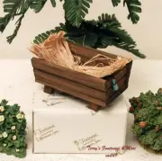 FONTANINI ITALY 5" or 7.5" WOOD FEEDING TROUGH/MANGER w/HAY ACCESSORY NIB SIGNED