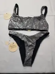 Nookie Beach Silver Glitter Sparkle Bikini