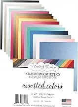 Cardstock Warehouse Stardream Assorted Colors - 5 x 7" - 105 lb / 285 gsm Pearlescent Shimmer Blank Flat Cards for Invitations, Cardmaking, Embossing, Die-Cutting, Note Cards - 48 Count
