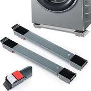 Washing Machine Stand, Washing Machine Base Refrigerator Mobile Stand Furniture Mobile Roller, Anti-Slip Dolly Rack with Brake,Cart Stand for Washer, Dryer, Refrigerator (White Single Wheel Rubber)
