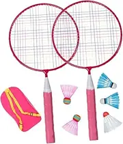 ADOCARN 1 Set Badminton Racket Set Durable Racket Shuttlecock Bundle for Easy to Swing Design for Developing Athletic Skills Parent Interaction
