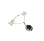 925 Solid Sterling Silver Blue Sunstone Chain Pendant-18.9 Inch a941