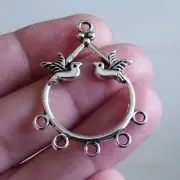 6x Bird Charm Chandelier Earring Finding 5 Hole Dove Necklace Pendant Connector