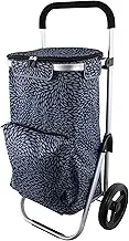 Karlstert Deluxe Lightweight Shopping Trolley with Folding Frame, 40 Litre Capacity, Blue Petals