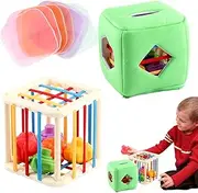 Sensory Shape Sorter Cube - Early Learning Sensory Cube Bin | Learning Educational Intelligent Toys for 1 2 3 Year Old Children Toddler Boys Girls