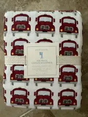 NWT Pottery Barn Kids ~FIRETRUCK~ TWIN Flannel SHEETS ~EMT FIREFIGHTER~ RESCUE