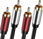 XMUXI RCA Cable,2RCA Male to 2RCA Male Stereo Audio Cables for Home Theater, HDTV, Amplifier, Hi-Fi Systems,Speakers (2 Meters)