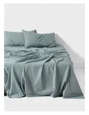 [Linen House] Terra Organic Cotton Sheet Set in Ocean