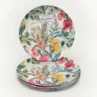 Tommy Bahama Tropical Floral Print Dinner Plates Melamine Set 6pc