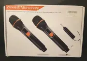 VTSGN Wireless Microphone System UHF Dual Cordless Metal Dynamic Mics NEW Sealed