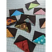 Batik and black Flying Geese Quilt blocks