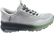 [Skechers] Women's Switch Back Mist Sneaker, Grey/Green, US 5