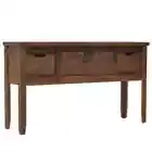 Solid Fir Wood Console Table 131x35.5x75cm Brown Hallway Entry Stand vidaXL