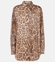 [Stella McCartney] Stella McCartney Leopard-print shirt AU 10 neutrals