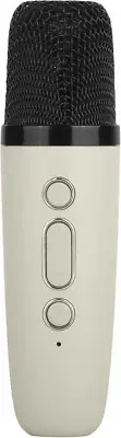 IQ Sound Mini Karaoke Bluetooth Speaker Wireless Microphone, RGB Lights White