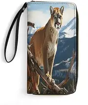 [BFGWK] Large Wallet Novelty Mountain Printing Long Wallet With Zipper Leather Wallet Suitable For Both Men And Women, style, 19.7x10.5cm