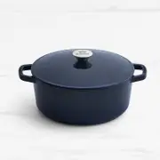 Wolstead Endure+ Round Enamel Cast Iron Casserole 26cm - 5L Navy