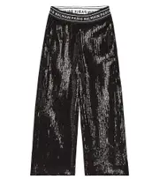 [Balmain Kids] Balmain Kids Sequined wide-leg pants Y 10 black
