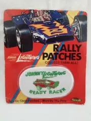 70's Topper Toys Embroidered Sew On Rally Patch Johnny Lightning Ready Racer NIP
