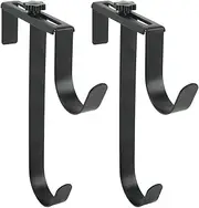 MOTRAIN 2 Pcs Pool Pole Hanger, Adjustable Pool Fence Hooks, Heavy Duty Black Hook Holders for Swimming Pool,Telescopic Poles,Skimmers,Nets Brushes,Vacuum Hose,Garden Equipment