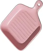 FUNOMOCYA Ceramic Plate Casserole Dish Dinner Cake Pans for Baking Dishes Baking Tray Lipped Oven Cooking Plates Serving Dish Trays Bakeware Baking Dish Baking Pan Platter Induction Pink
