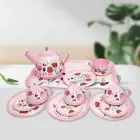 Kids Tea Set Educational with Metal Teapots Cups Plates Simulation Pretend Toy