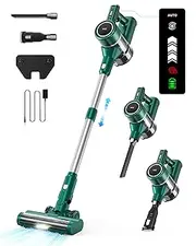 [WIE] Cordless Handheld Vacuum Cleaner Rechargeable Battery, 400W Brushless Motor /30Kpa Powerful/Max 45M LED Display Multi-Tangle Brush Handheld Washable Lightweight for Carpet/Hard Floor/Car/Pet Fur