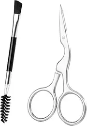 WRITWAA 1set Eyebrow Grooming Kit Eyebrow Trimming Scissors Brow Comb for Fine Hair Removal Safe Durable Beauty Tools for Women Men for Travel Daily Use 2pcs