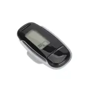 (Black)Step Counter Large LCD Screen USB Rechargeable Accurate Portable SS