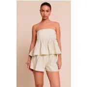 Clay Textured Long Bandeau Top, Clay
