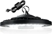 UFO LED High Bay Light 100W, 6500K Led Shop Light 200cm Cable with Plug,Led Light for Warehouse Garage Workshop Barn Factory