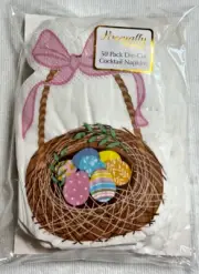 PERSONALLY YOURS PAPER COCKTAIL NAPKINS (50) EGG BASKET NIP