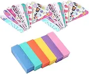 OSOLADY 1 Set Professional Nail Files Double Sided Printed Sanding Strips Sponge Curd for Manicure and Nail Polishing for Natural False Care Mixed Colors Random Color