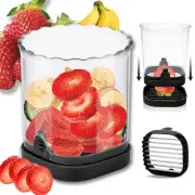 Strawberry Slicer with Stainless Blades | Egg & Fruit Slicer Cup for Banana, ...