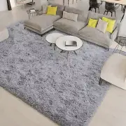 Unirea Shag Area Rug for Bedroom Living Room, 5x8 Grey Rugs Fluffy Plush Carp...