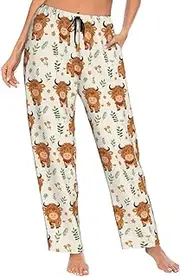 [YSBKN] Women Pajama Pants Pjs Bottoms With Pockets Drawstring Sleep Lounge Pants For Women