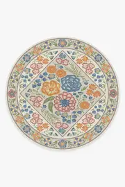 245' Round | Machine Washable Runner Rug | Kid & Pet Friendly | Indoor Rug | Prado Blue Bouquet Rug | Ruggable