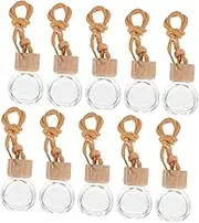 Cabilock 10Pcs Transparent Essential Oil Car Diffuser Bottles Stylish Perfume Pendant with Lid for Aromatherapy Car Accessories for Relaxation and