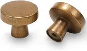 POVEFONK 10 Pack Antique Brass Cabinet Knobs - Vintage Drawer Handles, Aged Bronze Hardware, Zinc Alloy Kitchen Handles