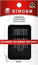 SINGER 00280 Self-Threading (Calyxeye) Hand Sewing Needles, Assorted Sizes, 10-Count